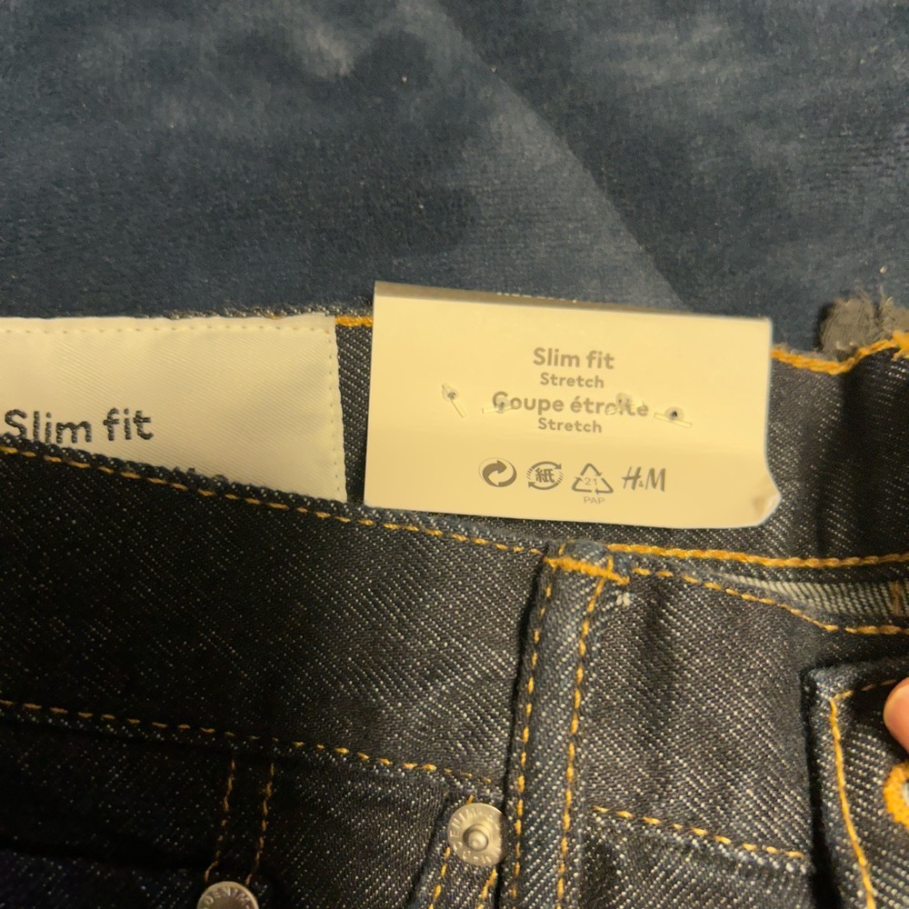 NWT H&M MEN’S SLIM FIT COUPE ETROITE DARK DENIM JEANS  SIZE W32/L30 - Picture 5 of 8